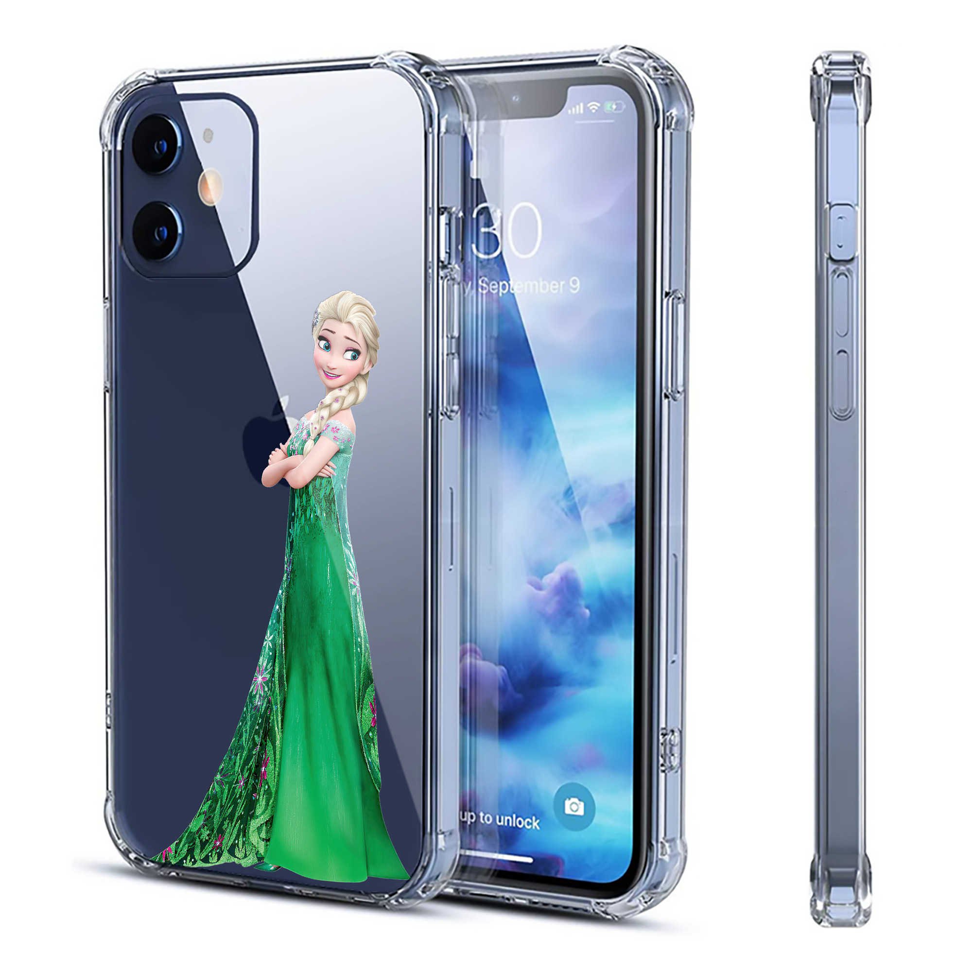 （画像用） アナと雪の女王 アンナ エルサ Frozen Anna Elsa 【iPhone 12シリーズ対応】透明スマホケース（クリアソフトケース）